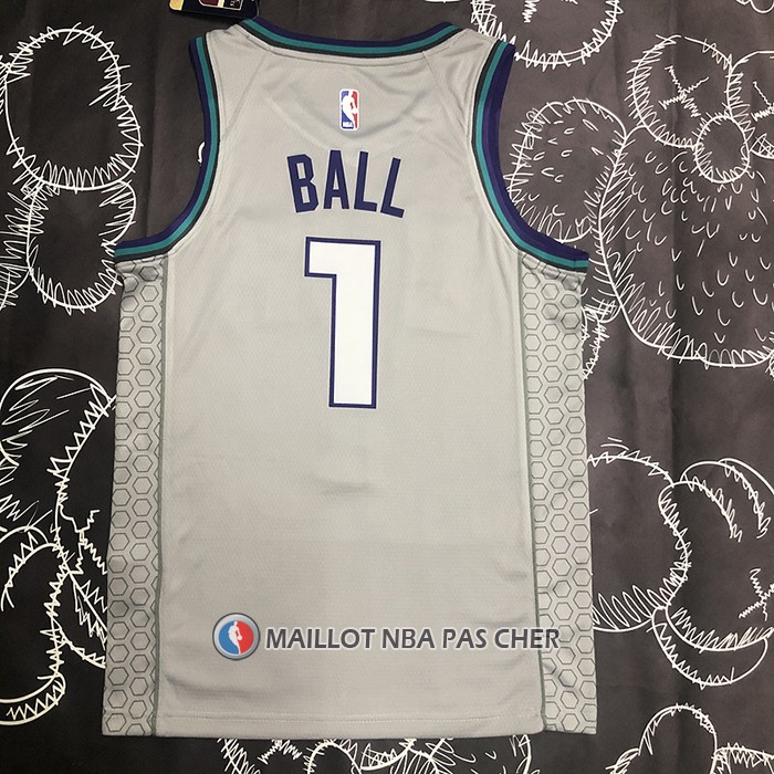 Maillot Charlotte Hornets Lamelo Ball NO 1 Ville Edition Gris
